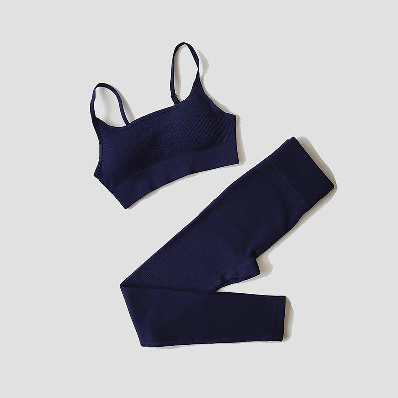 WAREBALL Seamless Workout Crop Top Sport Leggings Sexy Top Bra Yoga Outfits For Women Sportswear Athletic Wear Gym Sets