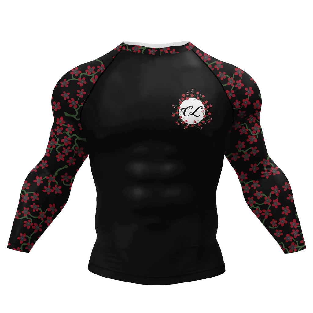 Men's BJJ Rashguard - Long Sleeve Compression Shirt for MMA & Jiu Jitsu