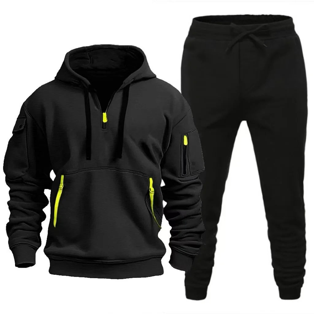 2025 Autumn New Arrival Man Hooded Tracksuit 2pcs Set Hoodie&sweatpants Male Daily Casual Sports Jogging Suit Gym Fitness Outfit