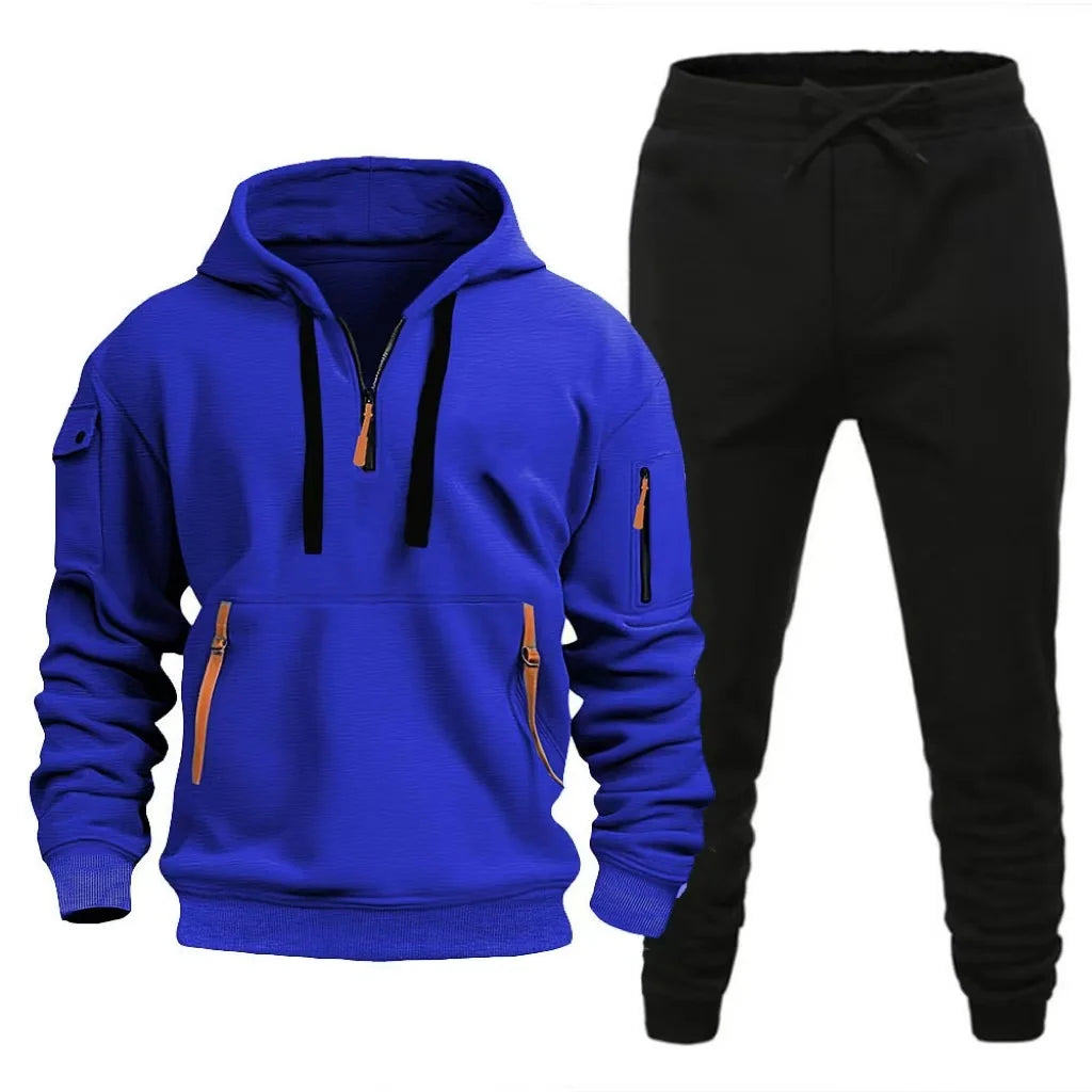 2025 Autumn New Arrival Man Hooded Tracksuit 2pcs Set Hoodie&sweatpants Male Daily Casual Sports Jogging Suit Gym Fitness Outfit