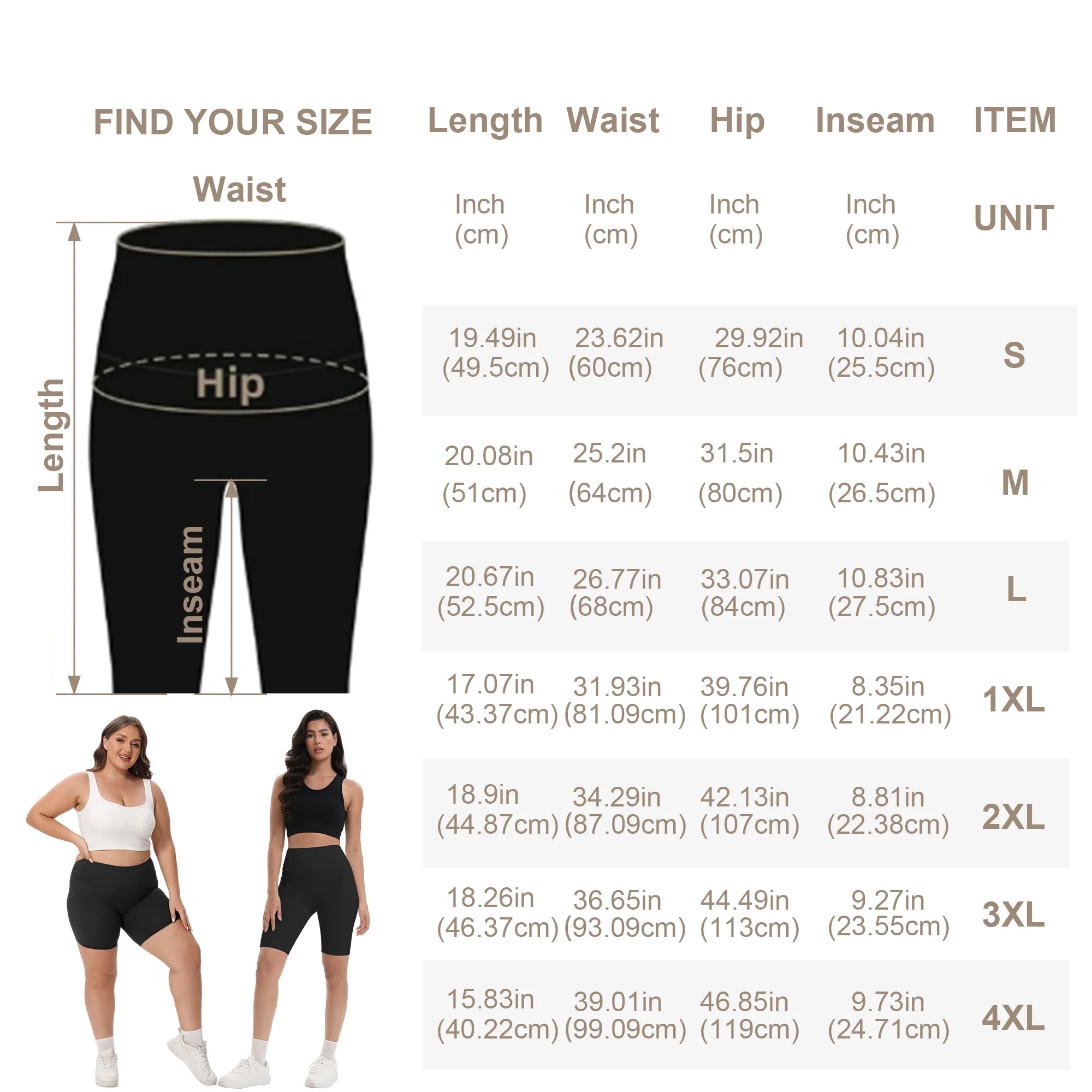 High Waist Bike Shorts - Women's 3-Pocket Workout Yoga Shorts for Gym & Fitness