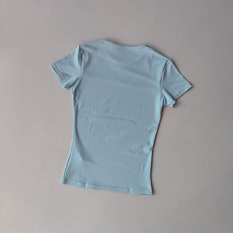 Breathable Workout Set for Women, Yoga T-Shirt with Matching Shorts, Comfortable Gym Wear for Hot Yoga