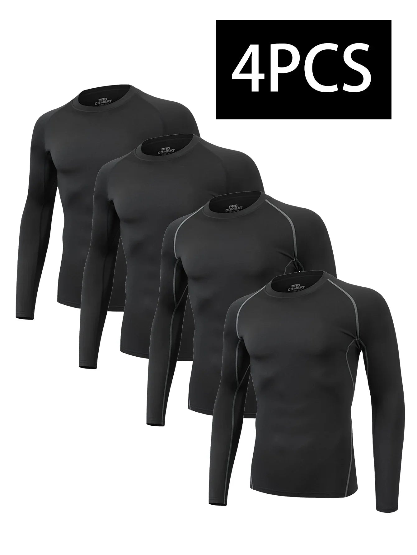 Men's quick-drying fitness long-sleeved elastic tight sports running training suit breathable and quick-drying