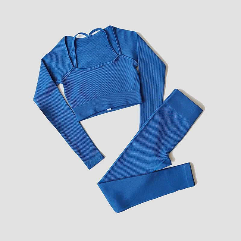 WAREBALL Seamless Workout Crop Top Sport Leggings Sexy Top Bra Yoga Outfits For Women Sportswear Athletic Wear Gym Sets