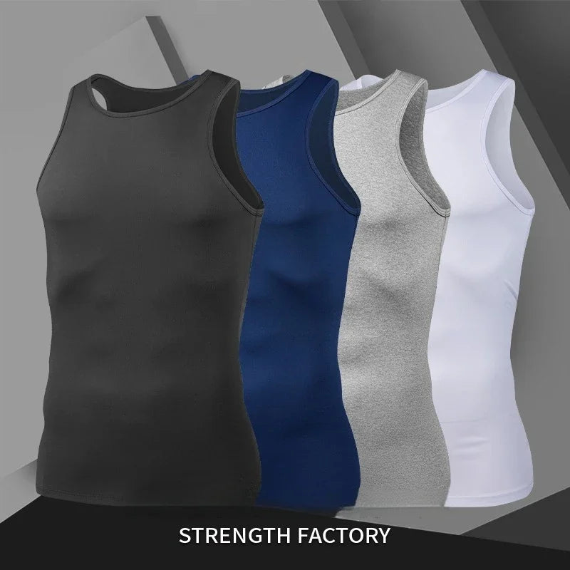 Tight sports vest, men's quick-drying breathable sweat-wicking fitness suit, basketball, running, training, high elasticity