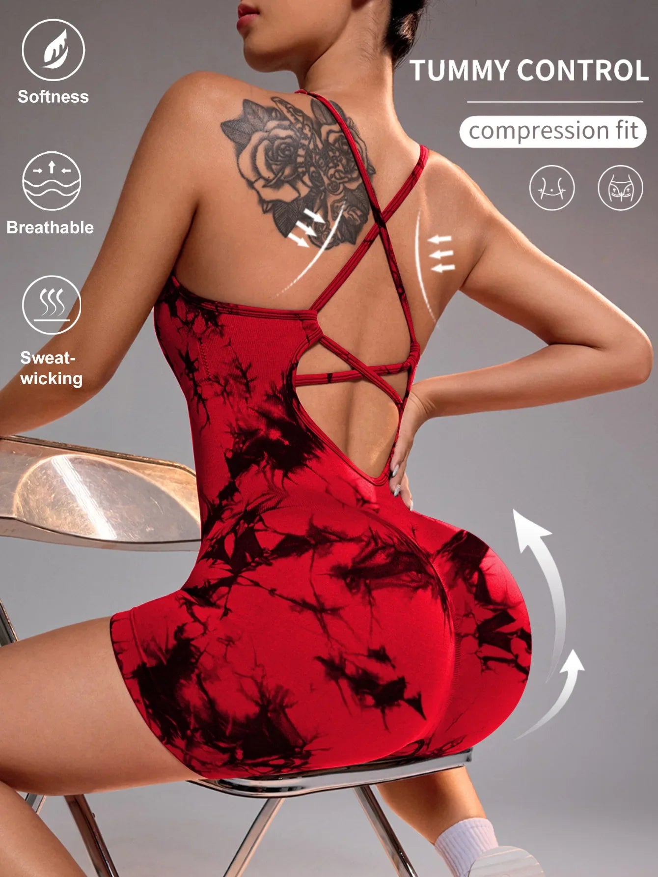 One Piece Gym Set Women Yoga Set Female Yoga Jumpsuit Shorts Sport Bodysuit Tracksuit Printing Seamless Fitness Workout Clothing