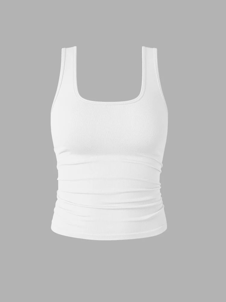 Summer Women's Yoga Tank Top Stretch Knit Sport Crop Vest for Running Fitness Exercise Gym Wear