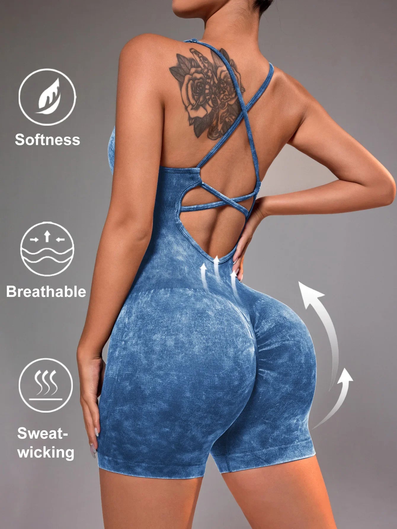 One Piece Gym Set Women Yoga Set Female Yoga Jumpsuit Shorts Sport Bodysuit Tracksuit Printing Seamless Fitness Workout Clothing