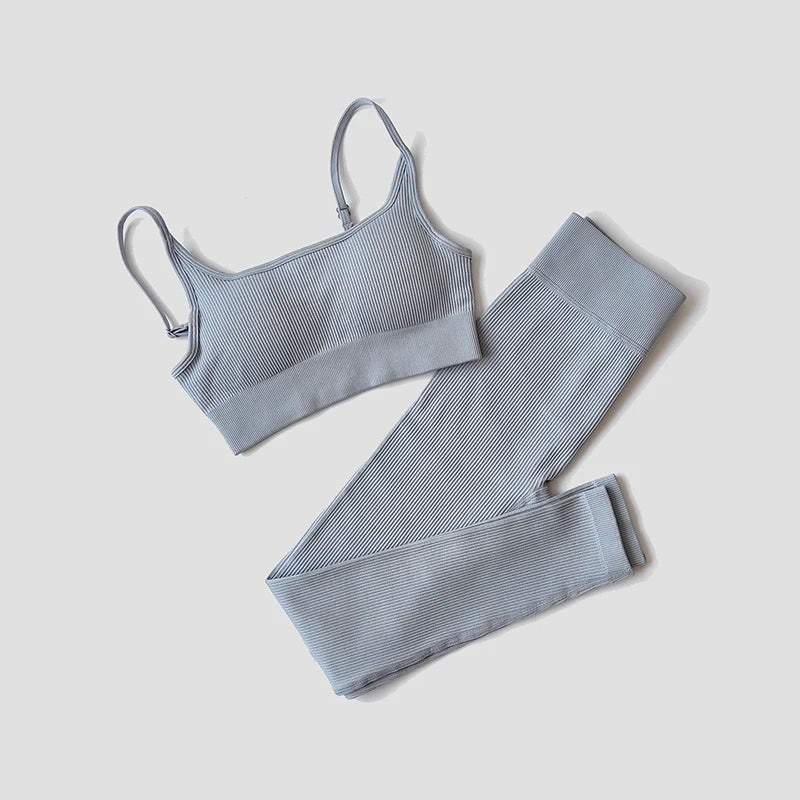 WAREBALL Seamless Workout Crop Top Sport Leggings Sexy Top Bra Yoga Outfits For Women Sportswear Athletic Wear Gym Sets