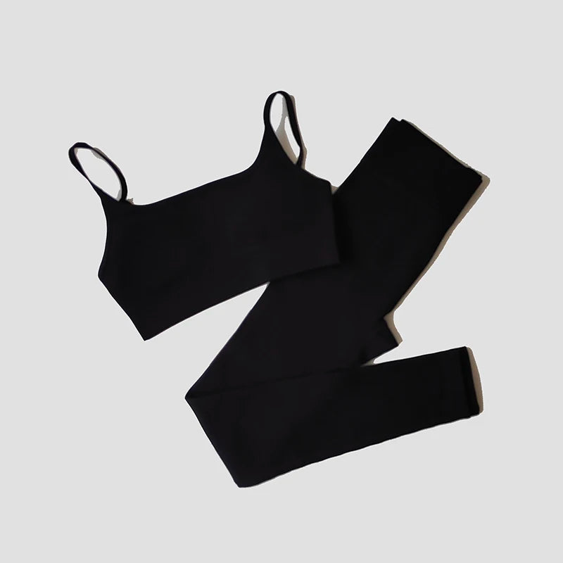 WAREBALL Seamless Workout Crop Top Sport Leggings Sexy Top Bra Yoga Outfits For Women Sportswear Athletic Wear Gym Sets