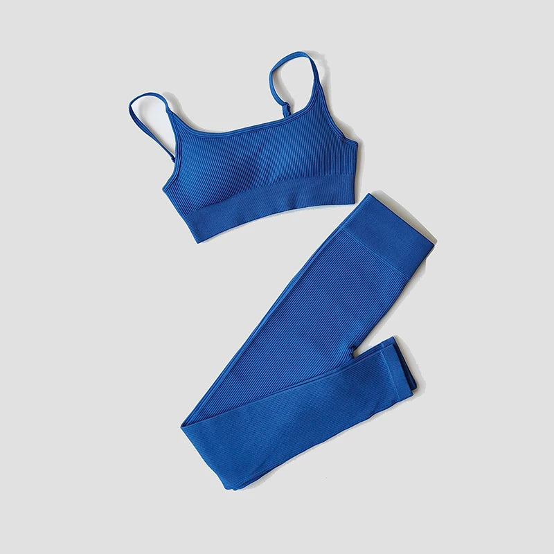 WAREBALL Seamless Workout Crop Top Sport Leggings Sexy Top Bra Yoga Outfits For Women Sportswear Athletic Wear Gym Sets