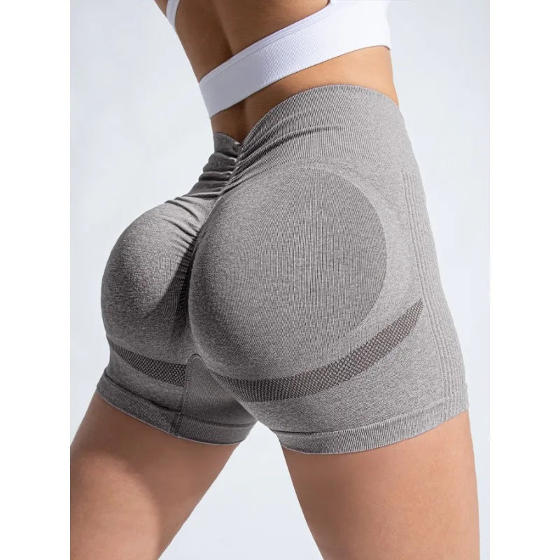 Knitting Sports Women Shorts Seamless V Waist Shorts Stretchy Quick Drying and Breathable Running Sexy Hip Liftting Yoga Shorts