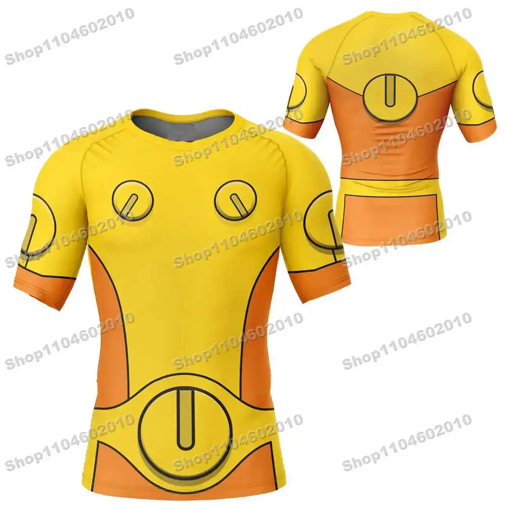 17th New Summer Cartoon Rash Guards Surfing Jersey Beach Shirts Swimwear Diving Gym Shorts MMA BJJ Men Jiu Jitsu Fitness Sets