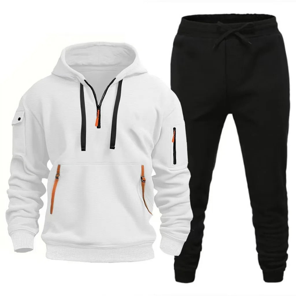 2025 Autumn New Arrival Man Hooded Tracksuit 2pcs Set Hoodie&sweatpants Male Daily Casual Sports Jogging Suit Gym Fitness Outfit