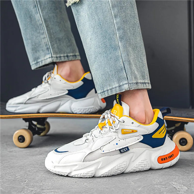 2023 New Fashion Shoes Men Chunky Sneakers Mesh Lightweight Trendy Casual Shoes Non-slip Tennis Sports Shoes Athletic