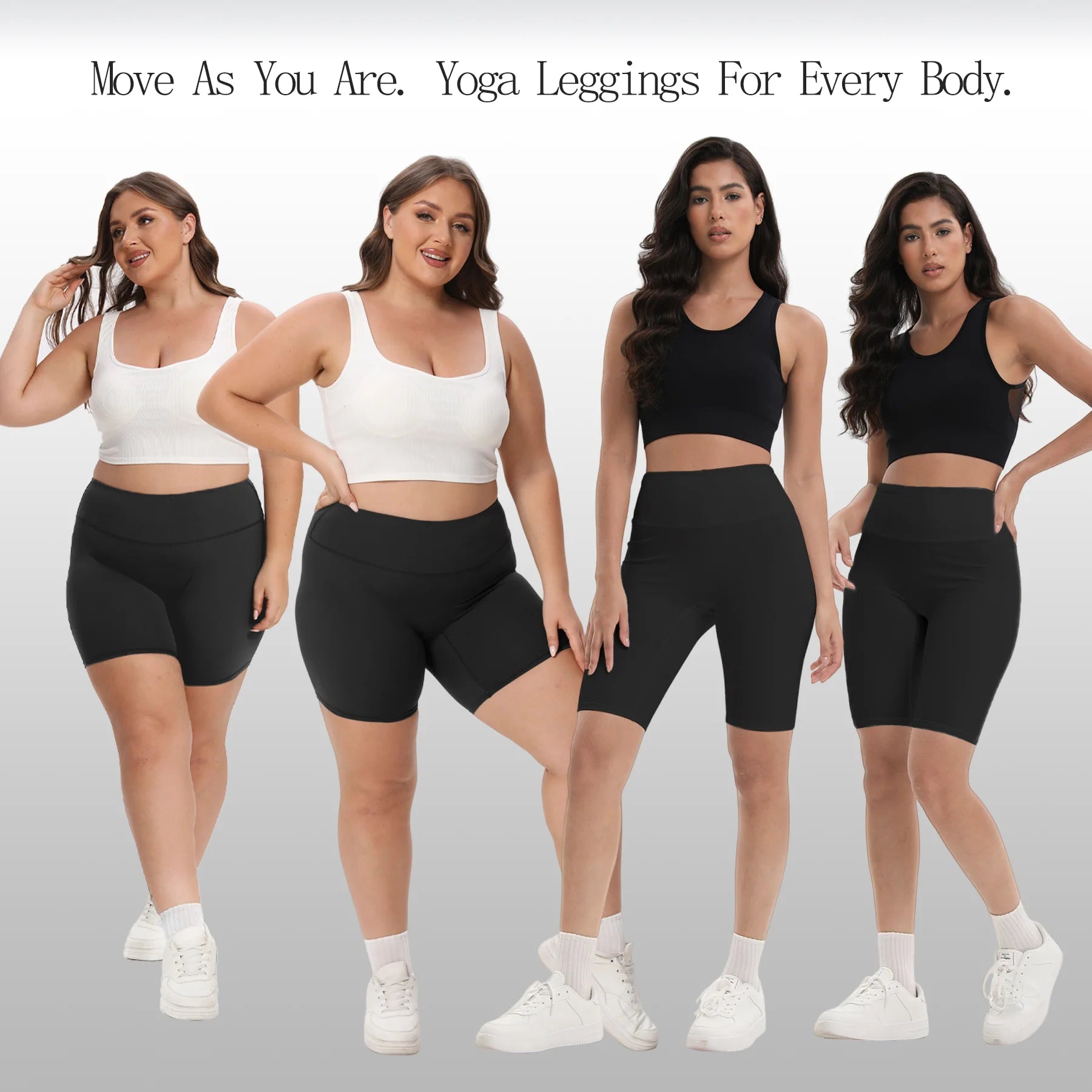 High Waist Bike Shorts - Women's 3-Pocket Workout Yoga Shorts for Gym & Fitness