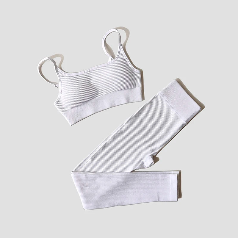 WAREBALL Seamless Workout Crop Top Sport Leggings Sexy Top Bra Yoga Outfits For Women Sportswear Athletic Wear Gym Sets