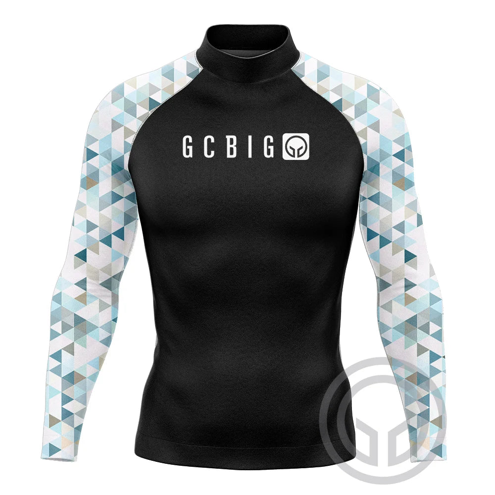 2023 Summer Mens Long Sleeve Surf Wear Clothing UV SunSwimming Tight T-Shirt Gym Sets Rash Guards Skins Surfing Suit Diving