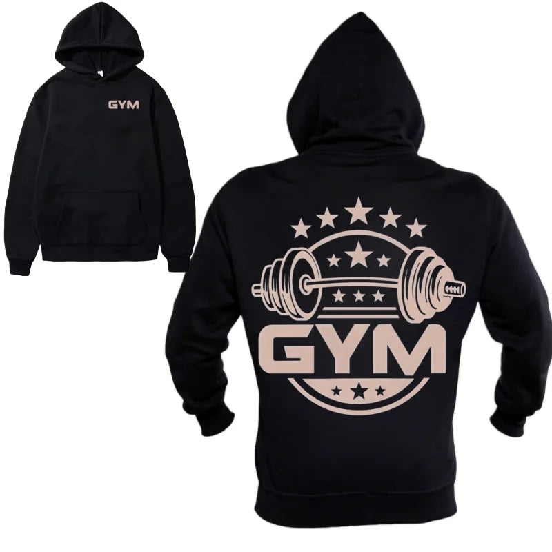 Men's Gym Hoodie for Autumn, Fleece Lined Sweatshirt with Warmth for Winter Fitness and Athletic Wear Styles
