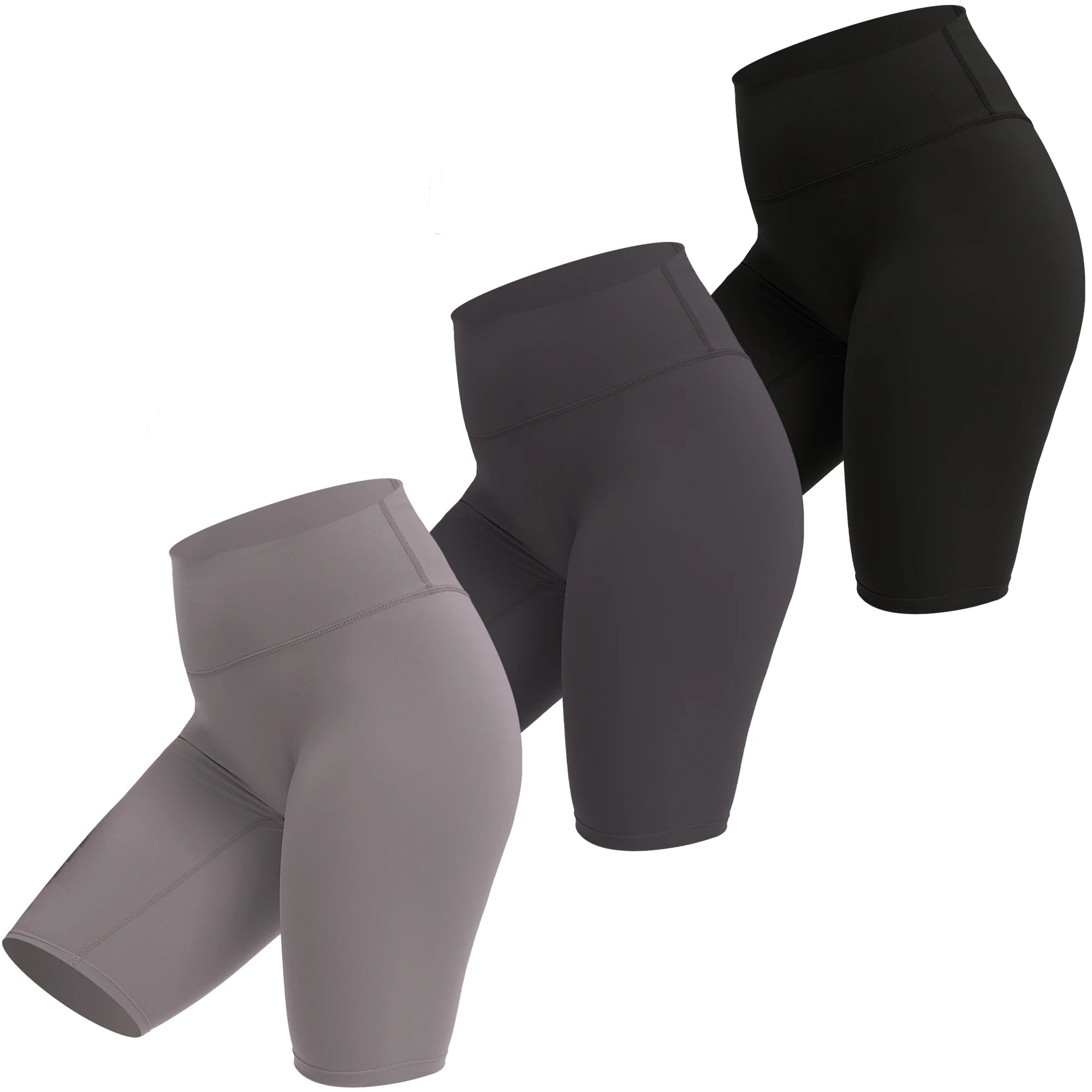 High Waist Bike Shorts - Women's 3-Pocket Workout Yoga Shorts for Gym & Fitness