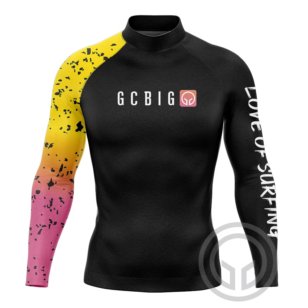 2023 Summer Mens Long Sleeve Surf Wear Clothing UV SunSwimming Tight T-Shirt Gym Sets Rash Guards Skins Surfing Suit Diving