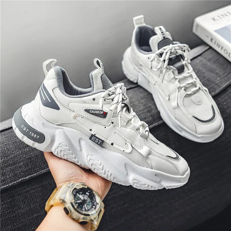 2023 New Fashion Shoes Men Chunky Sneakers Mesh Lightweight Trendy Casual Shoes Non-slip Tennis Sports Shoes Athletic