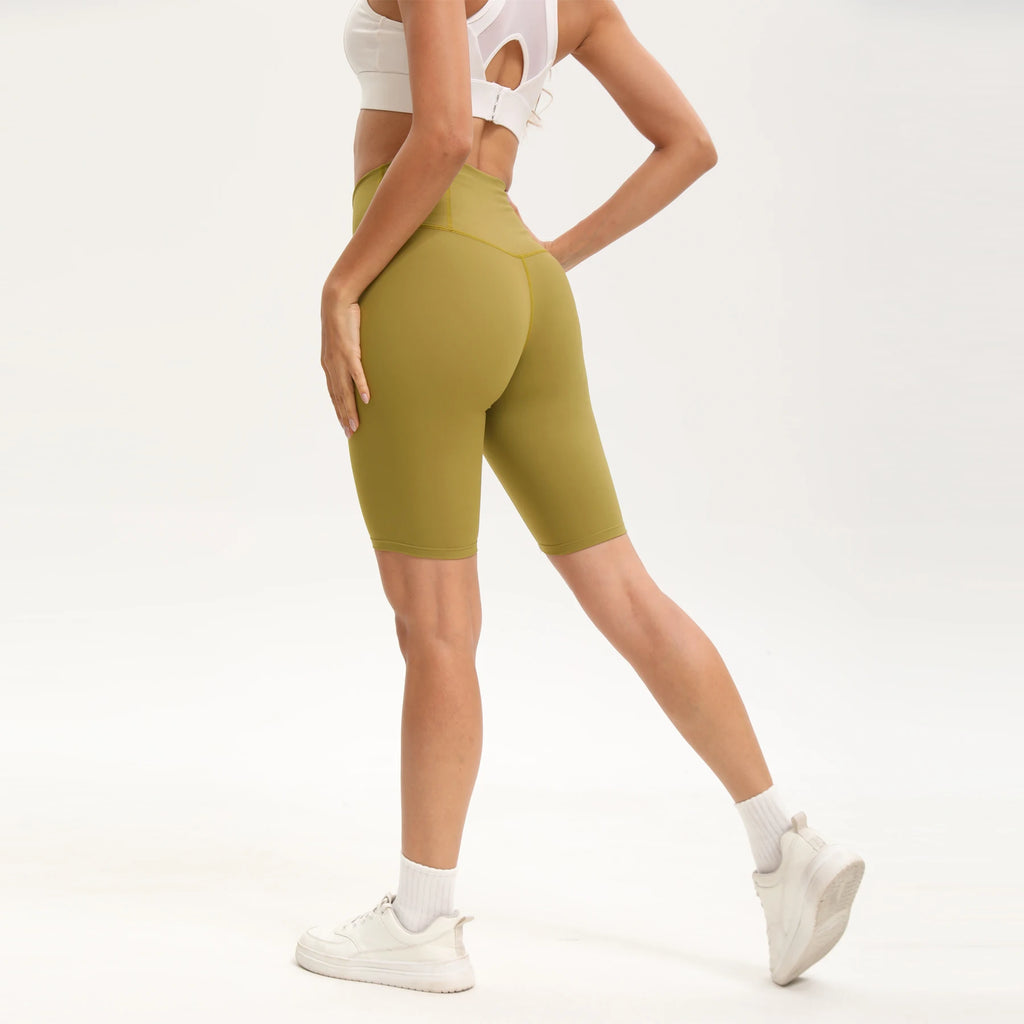 High Waist Bike Shorts - Women's 3-Pocket Workout Yoga Shorts for Gym & Fitness