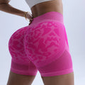Outdoor sports quick-drying leopard print yoga shorts, women's cycling, running and fitness summer hollowed-out yoga pants