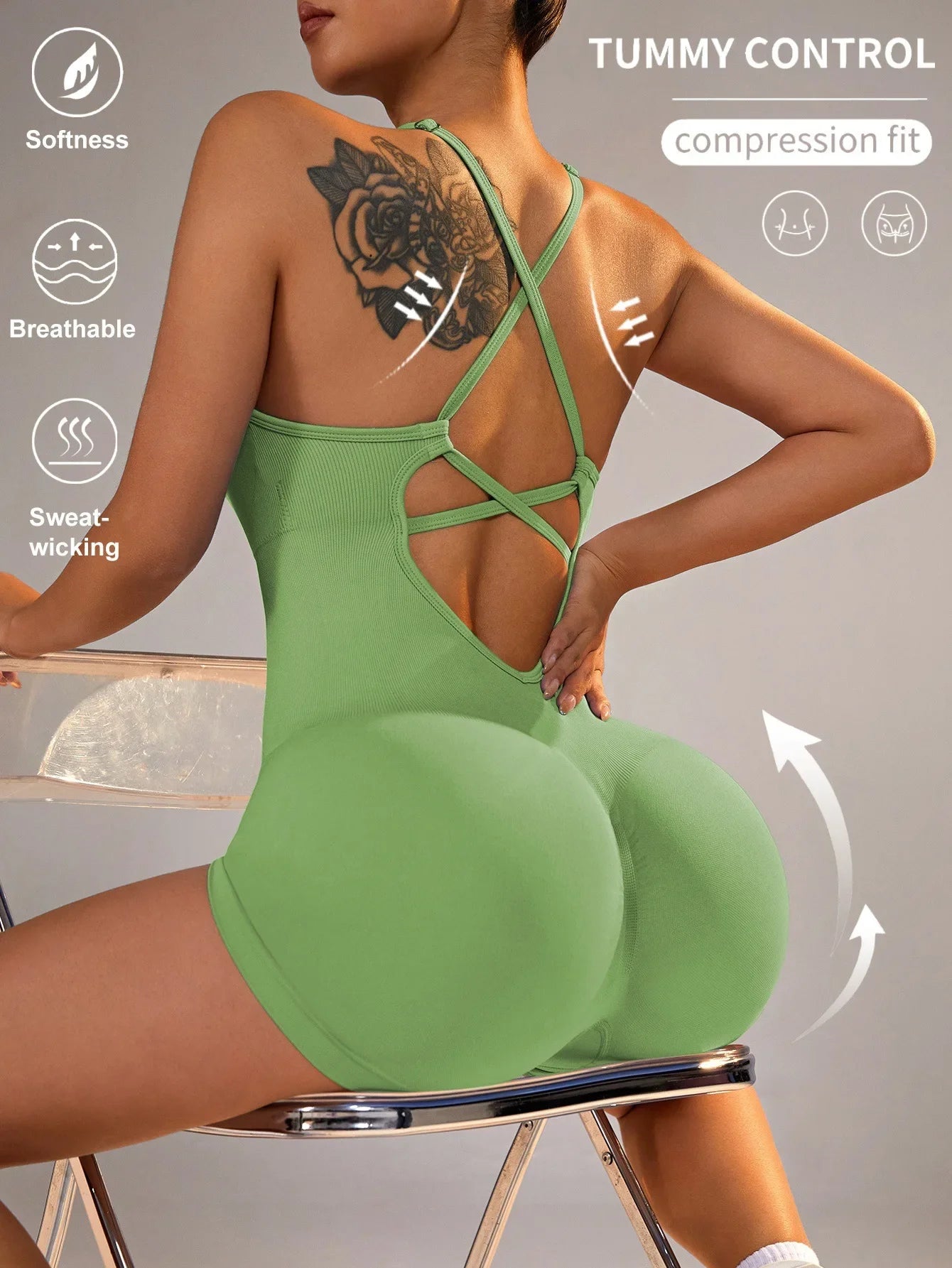 One Piece Gym Set Women Yoga Set Female Yoga Jumpsuit Shorts Sport Bodysuit Tracksuit Printing Seamless Fitness Workout Clothing