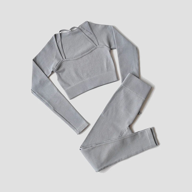 WAREBALL Seamless Workout Crop Top Sport Leggings Sexy Top Bra Yoga Outfits For Women Sportswear Athletic Wear Gym Sets