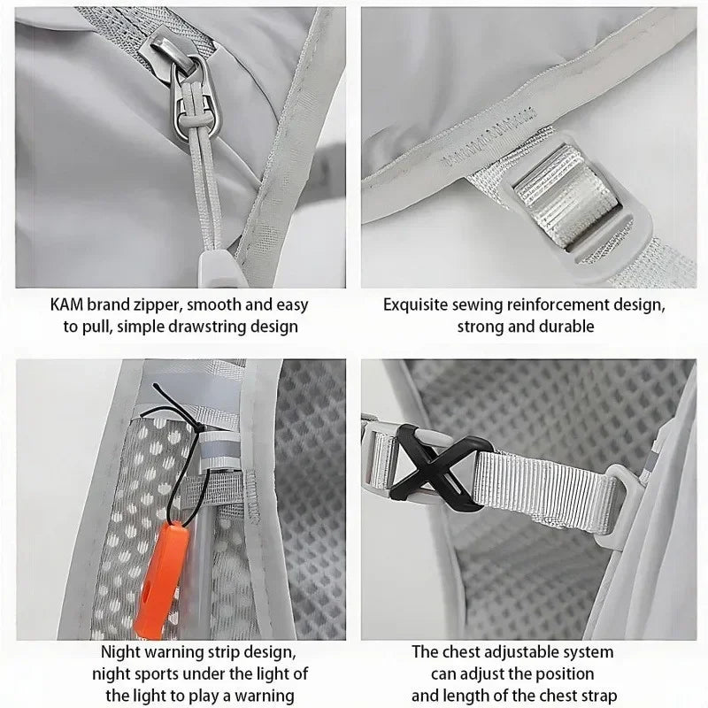 New Running Water Bottle Storage Vest Lightweight Running Vest Reflective Hydration Water Chest Pack With Phone Holder