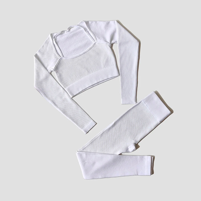 WAREBALL Seamless Workout Crop Top Sport Leggings Sexy Top Bra Yoga Outfits For Women Sportswear Athletic Wear Gym Sets