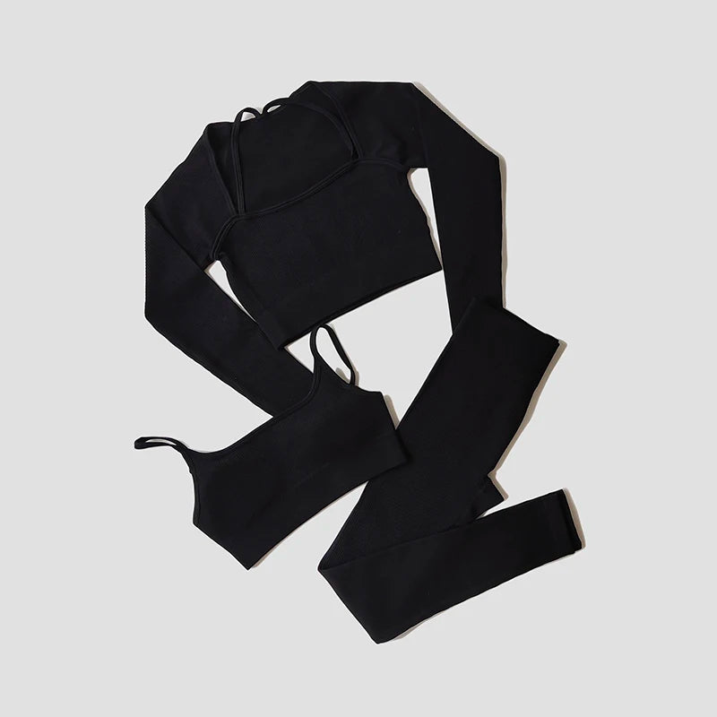 WAREBALL Seamless Workout Crop Top Sport Leggings Sexy Top Bra Yoga Outfits For Women Sportswear Athletic Wear Gym Sets