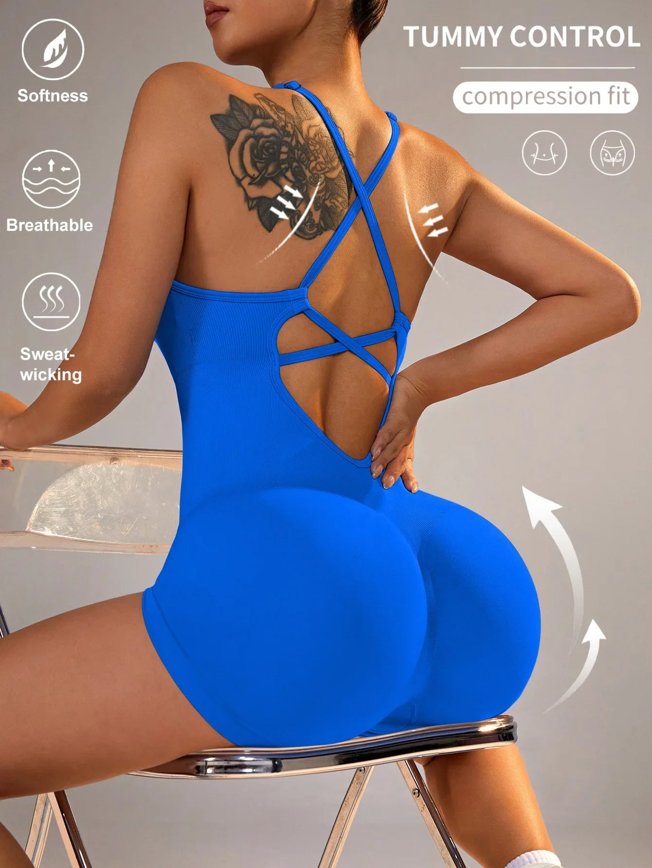 One Piece Gym Set Women Yoga Set Female Yoga Jumpsuit Shorts Sport Bodysuit Tracksuit Printing Seamless Fitness Workout Clothing