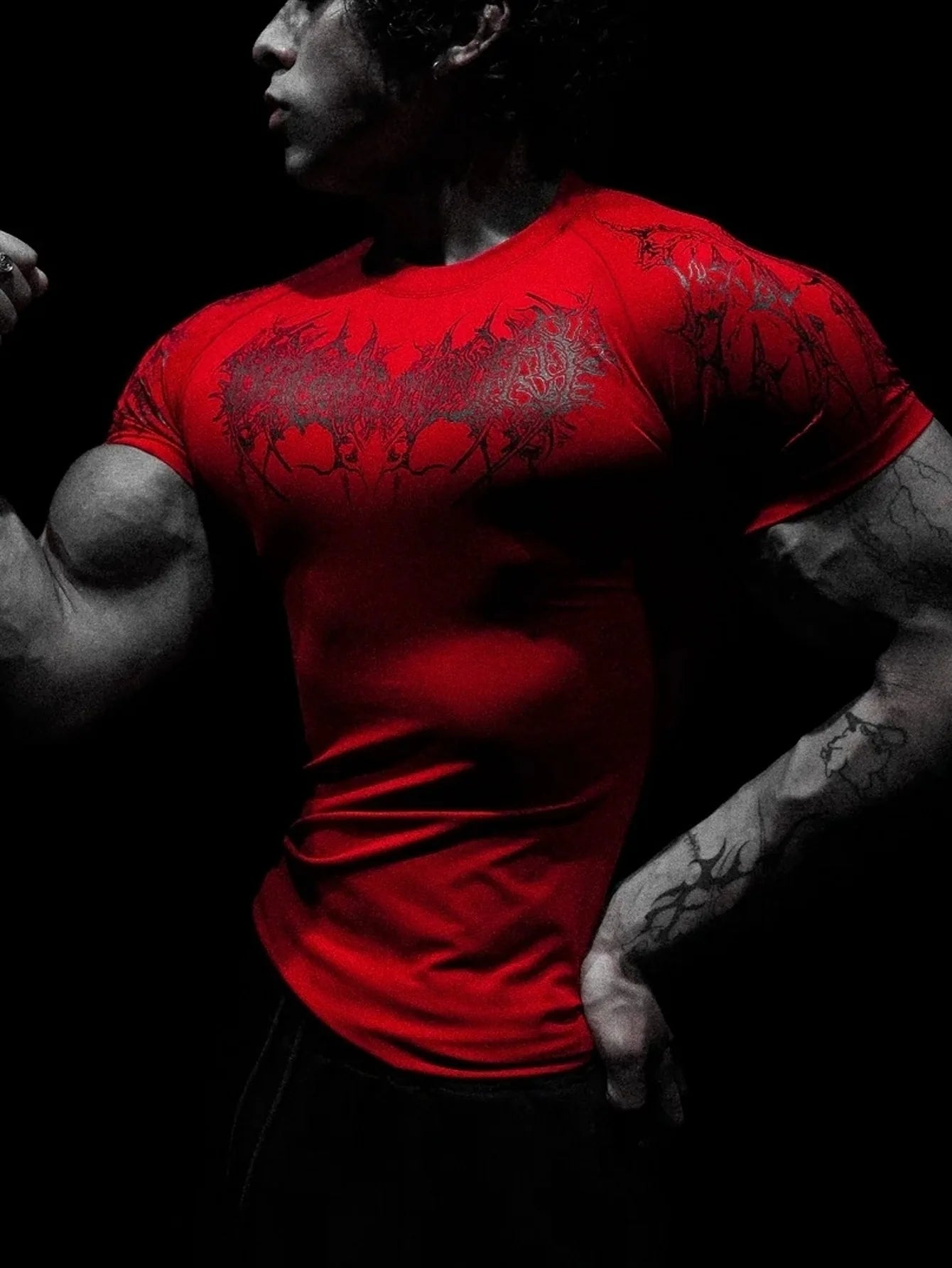 Men's Gym Workout T-shirt - Quick Dry Compression Short Sleeve Top For Bodybuilding Running Training Athletic Sports Wear