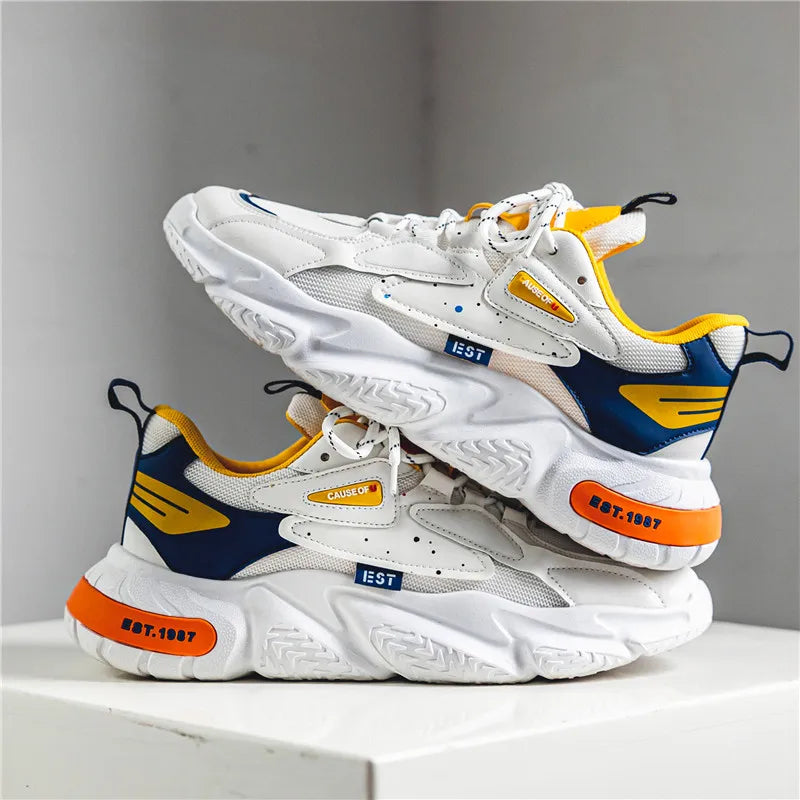 2023 New Fashion Shoes Men Chunky Sneakers Mesh Lightweight Trendy Casual Shoes Non-slip Tennis Sports Shoes Athletic