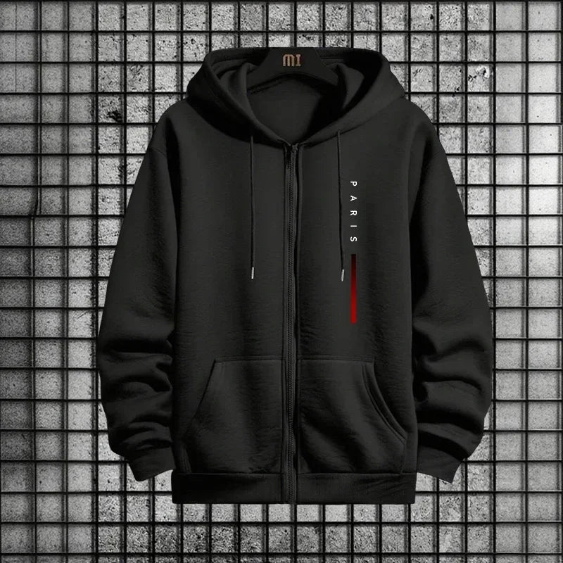 2025 New Zipper Hoodie Athletic Pants Street Wear Sportswear Autumn/Winter Sportswear Fashion Printed Men's Casual Two Piece Set