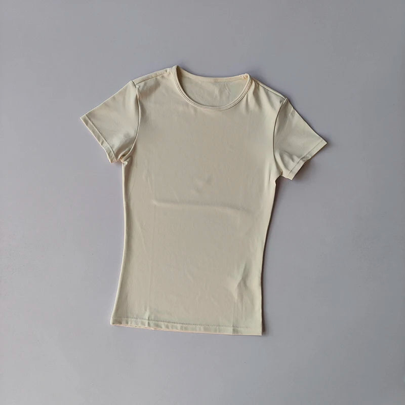 Breathable Workout Set for Women, Yoga T-Shirt with Matching Shorts, Comfortable Gym Wear for Hot Yoga