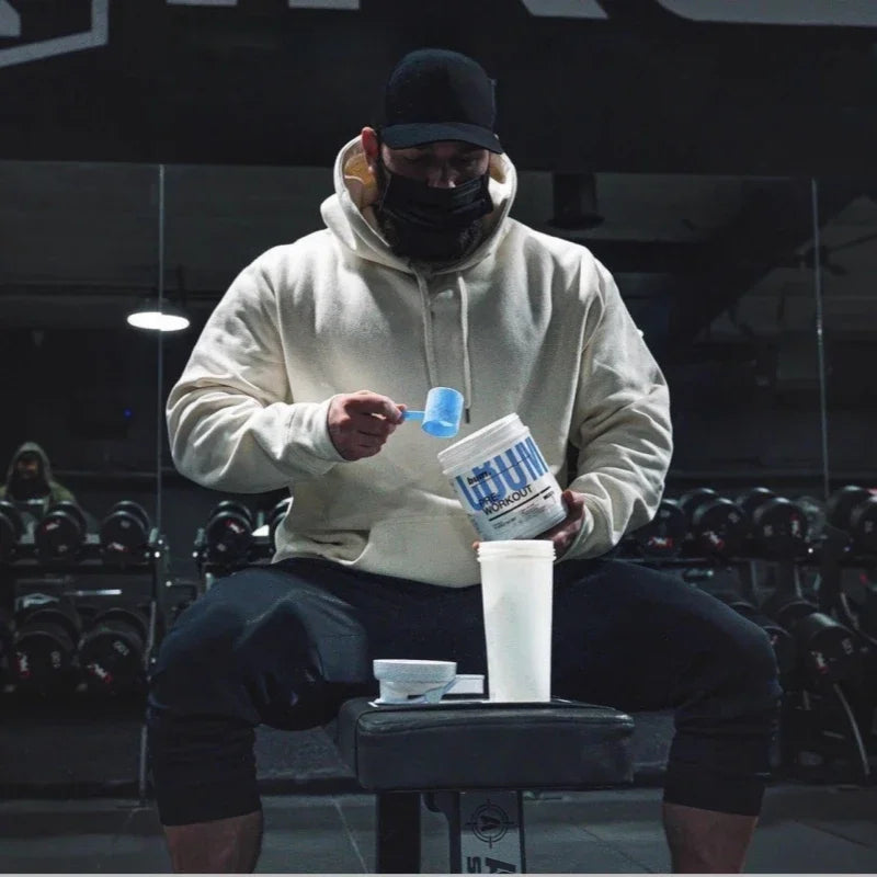 Men's Gym Hoodie for Autumn, Fleece Lined Sweatshirt with Warmth for Winter Fitness and Athletic Wear Styles