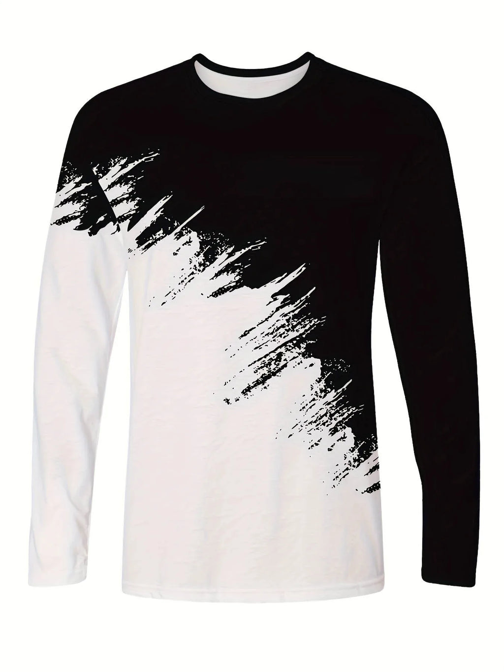 Mens Gradient Print Long Sleeve T-Shirt Breathable  Casual Top for Daily Wear Modern Aesthetic Tee Comfortable Athletic Style
