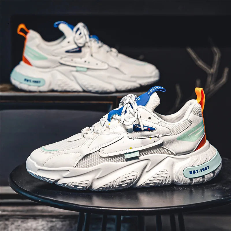 2023 New Fashion Shoes Men Chunky Sneakers Mesh Lightweight Trendy Casual Shoes Non-slip Tennis Sports Shoes Athletic