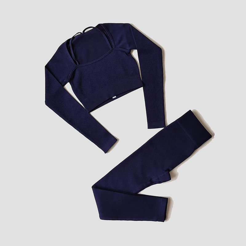 WAREBALL Seamless Workout Crop Top Sport Leggings Sexy Top Bra Yoga Outfits For Women Sportswear Athletic Wear Gym Sets