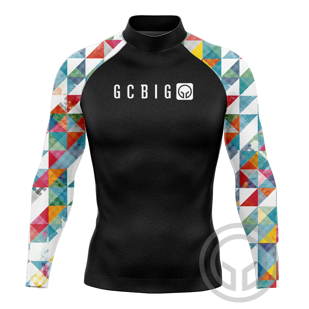 2023 Summer Mens Long Sleeve Surf Wear Clothing UV SunSwimming Tight T-Shirt Gym Sets Rash Guards Skins Surfing Suit Diving