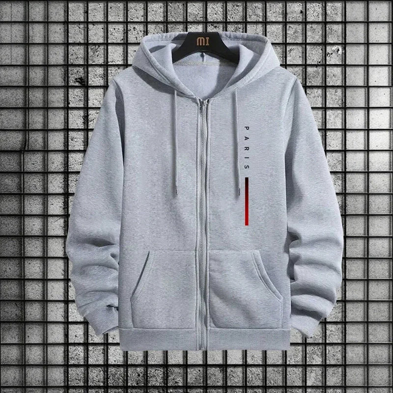 2025 New Zipper Hoodie Athletic Pants Street Wear Sportswear Autumn/Winter Sportswear Fashion Printed Men's Casual Two Piece Set