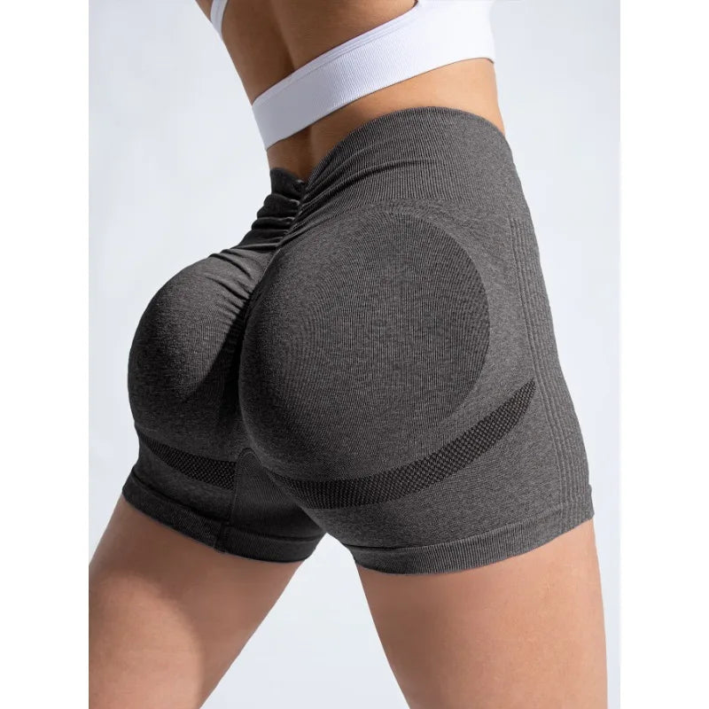 Knitting Sports Women Shorts Seamless V Waist Shorts Stretchy Quick Drying and Breathable Running Sexy Hip Liftting Yoga Shorts