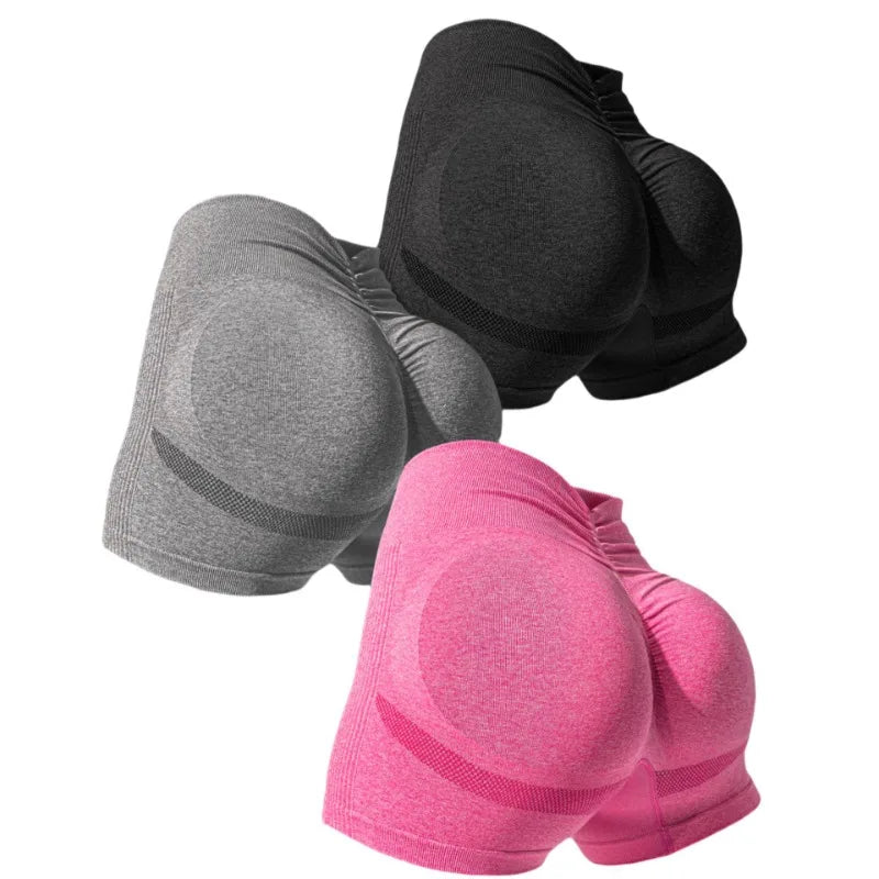 Knitting Sports Women Shorts Seamless V Waist Shorts Stretchy Quick Drying and Breathable Running Sexy Hip Liftting Yoga Shorts