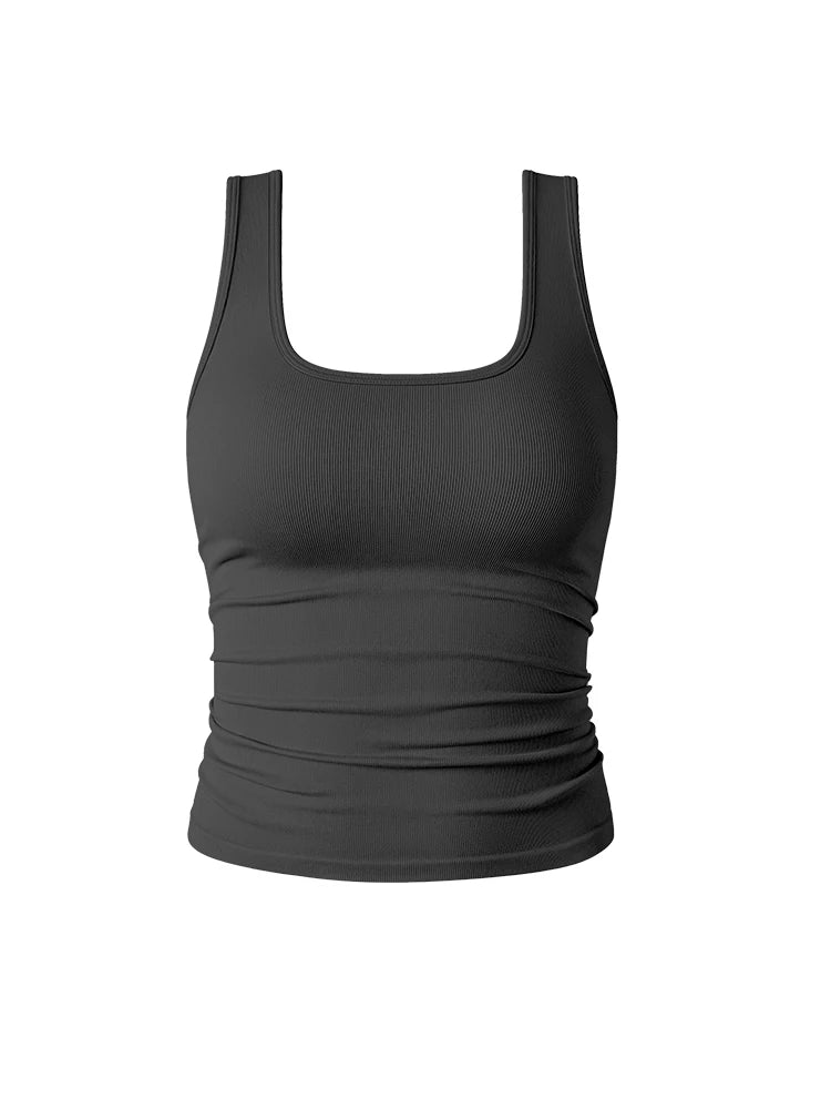 Summer Women's Yoga Tank Top Stretch Knit Sport Crop Vest for Running Fitness Exercise Gym Wear