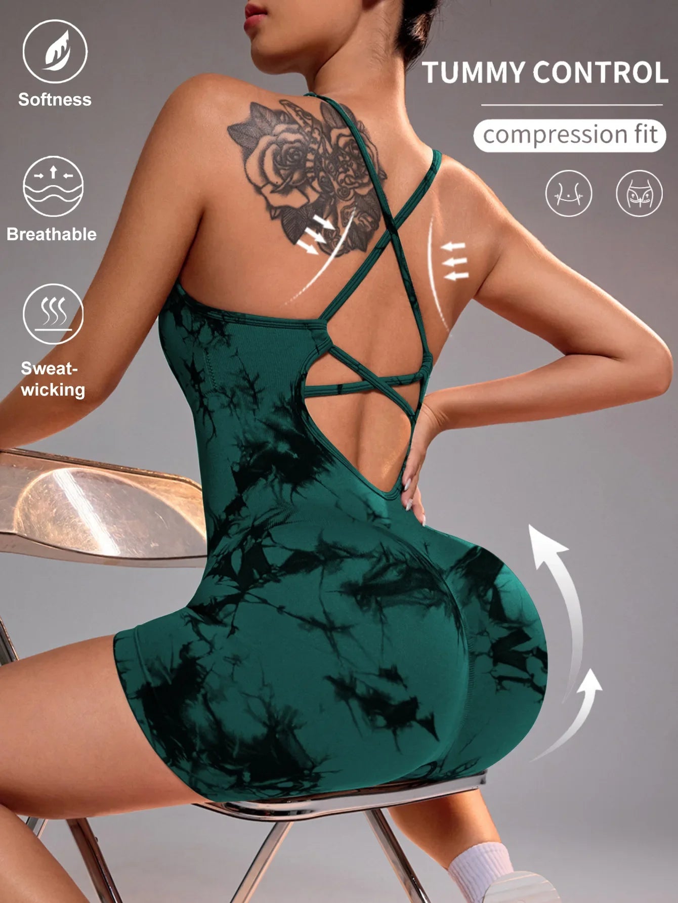 One Piece Gym Set Women Yoga Set Female Yoga Jumpsuit Shorts Sport Bodysuit Tracksuit Printing Seamless Fitness Workout Clothing