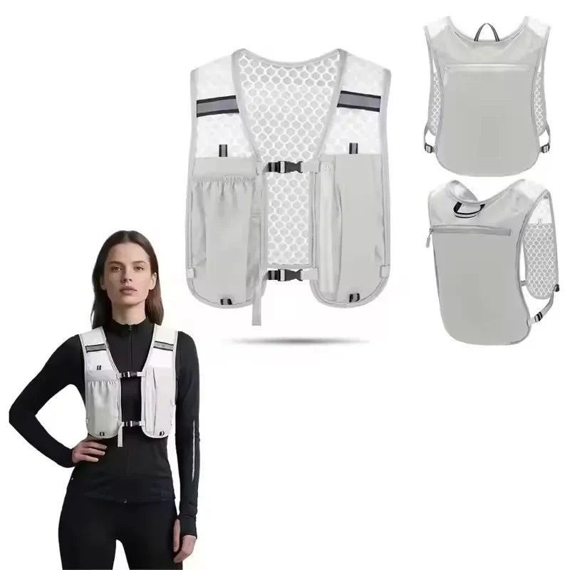 New Running Water Bottle Storage Vest Lightweight Running Vest Reflective Hydration Water Chest Pack With Phone Holder